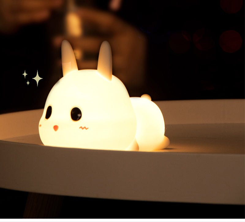 Adorable Silicone Rabbit Night Light for Kids, Gentle LED Glow